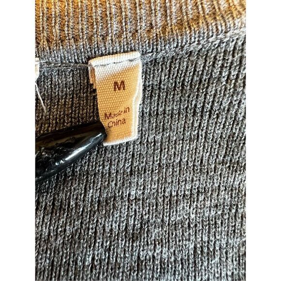 Soft Surroundings Raffinato Gray Sweater Flare Dress medium 3/4 sleeve - Picture 8 of 9